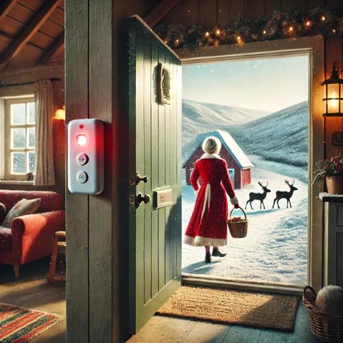 Mrs Claus on her way to feed the reindeer