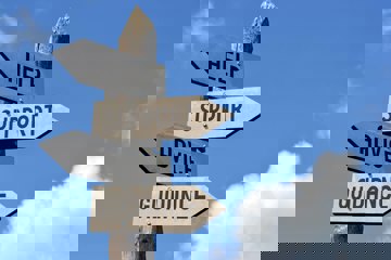 signpost to help, support, advice, guidance