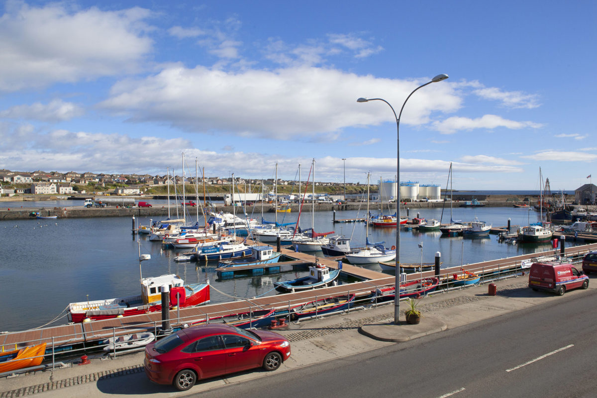 harbour with boats in Caithness