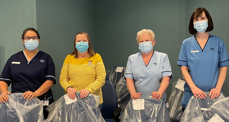 NHS nursing staff with new chairs