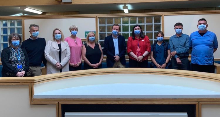 Jason Leitch with Lorn and Islands Hospital staff