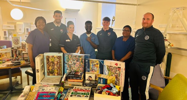 Ross County players visiting hospital ward