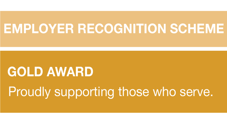 Armed Forces Covenant - Employer Recognition Scheme - Gold Award - proudly supporting those who serve